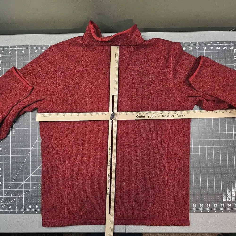 The North Face Jacket Large Red Gordon Lyons 1/4 Zip Fleece Outdoors Preppy